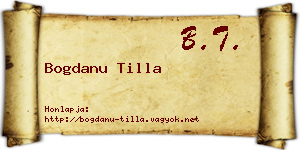 Bogdanu Tilla névjegykártya